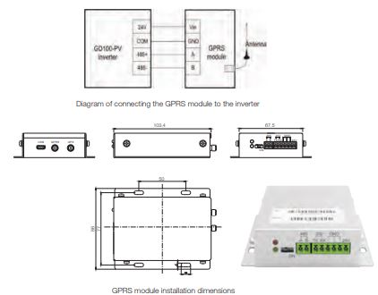 INVT drive Goodrive100-PV series GPRS module and monitoring APP.