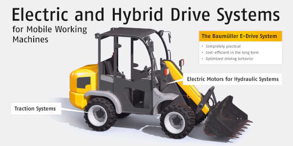 Hybrid and fully electric drive solutions for mobile work machines