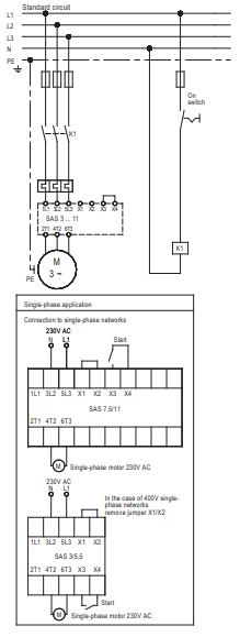 Peter Electronic soft starter SAS series soft starters typical designation.