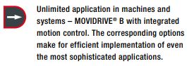 Integrated motion control with SEW Eurodrive vfd MOVIDRIVE B series